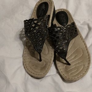 Leather flip flop sandles